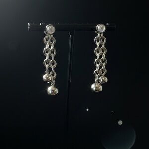 Gold Plated Silver Chain Drop Earrings